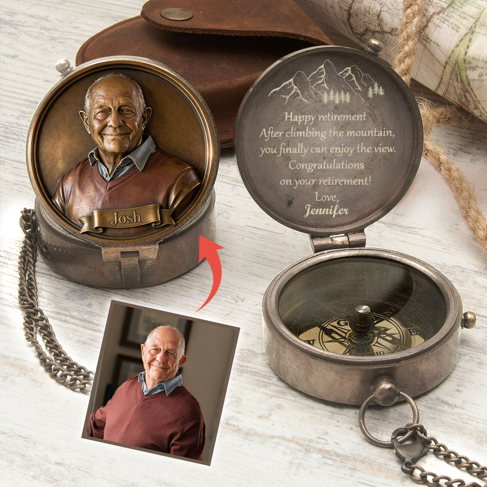 Happy Retirement Gift - Personalized Retired Compass