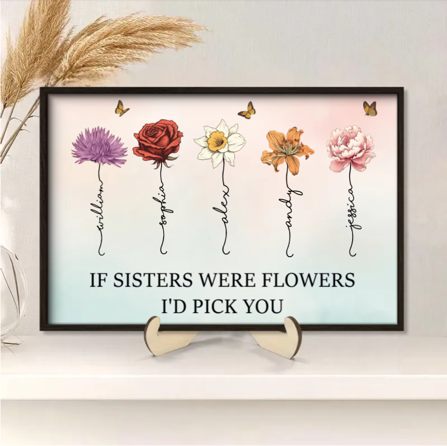 If Friends Were Flowers I'd Pick You - Personalized Jewelry Dish or Plaque or Poster or Ornament or  Keychain