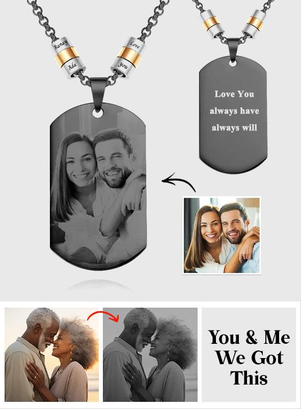 Any Photo - Personalized Engraved Beads Pendant