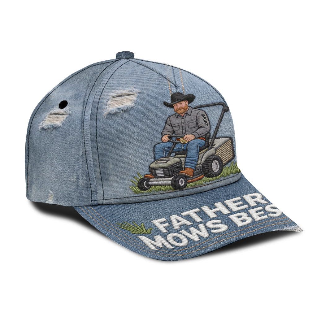 Father Mows Best - Personalized Father Classic Cap