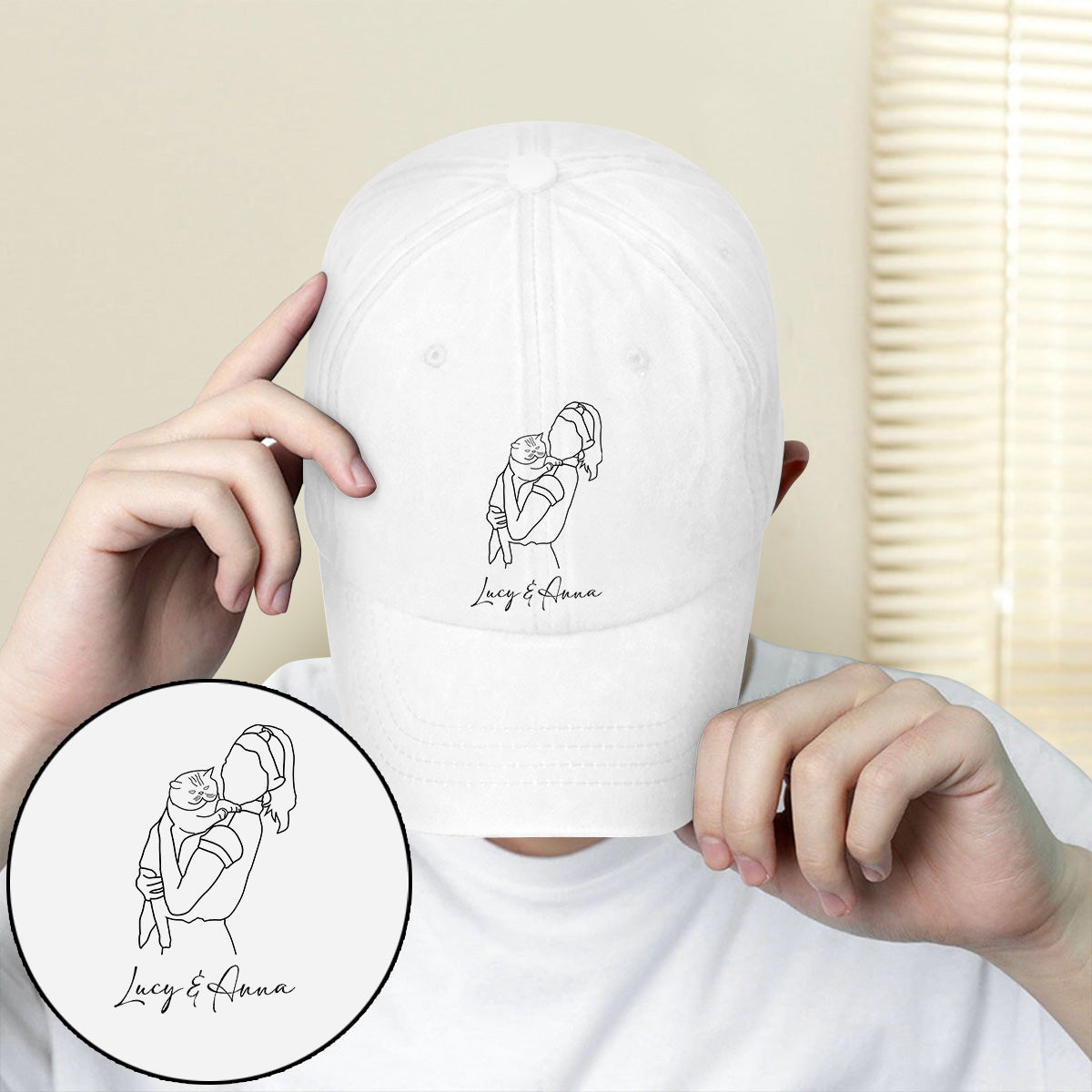Custom Photo - Personalized Cat Embroidered Classic Cap