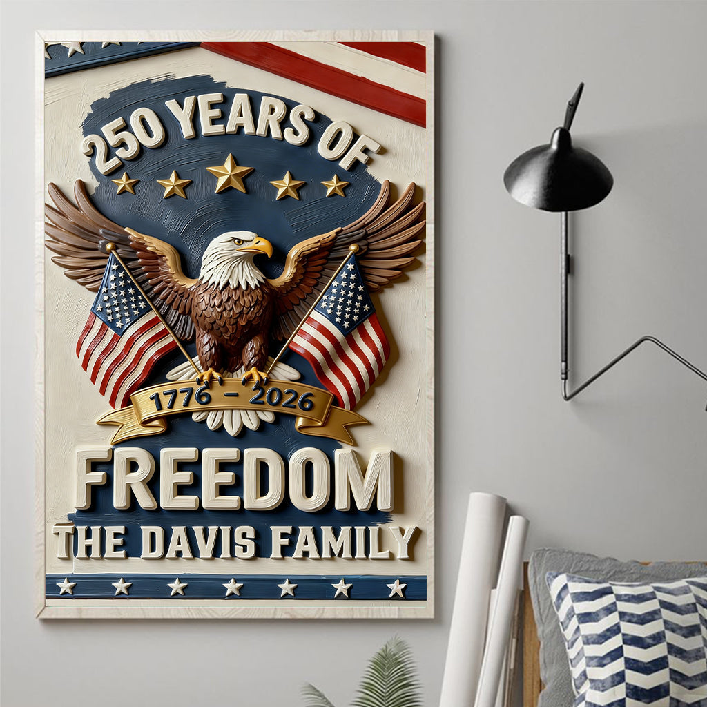 America 250th Anniversary Gifts - Personalized Independence Day/ 4th of July Canvas And Poster