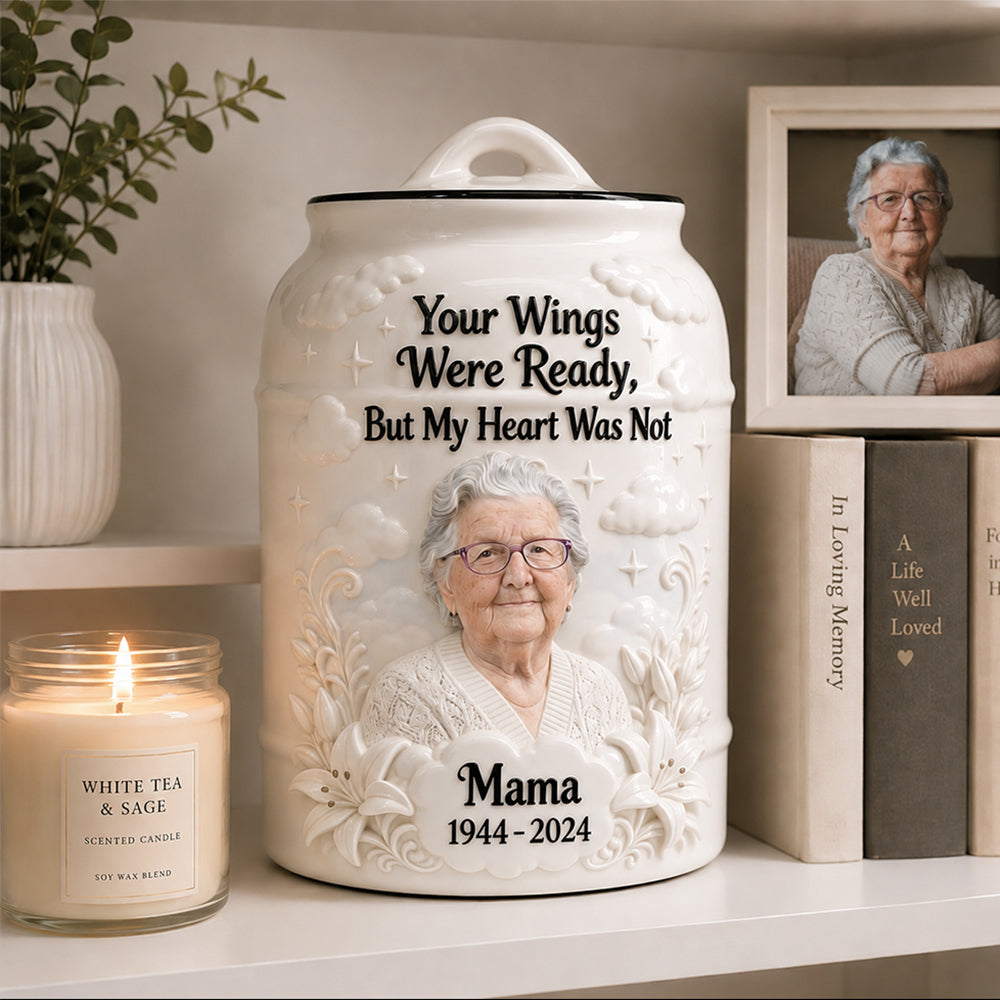 Custom Made Ceramic Urn From Any Photo - Personalized Memorial Urn