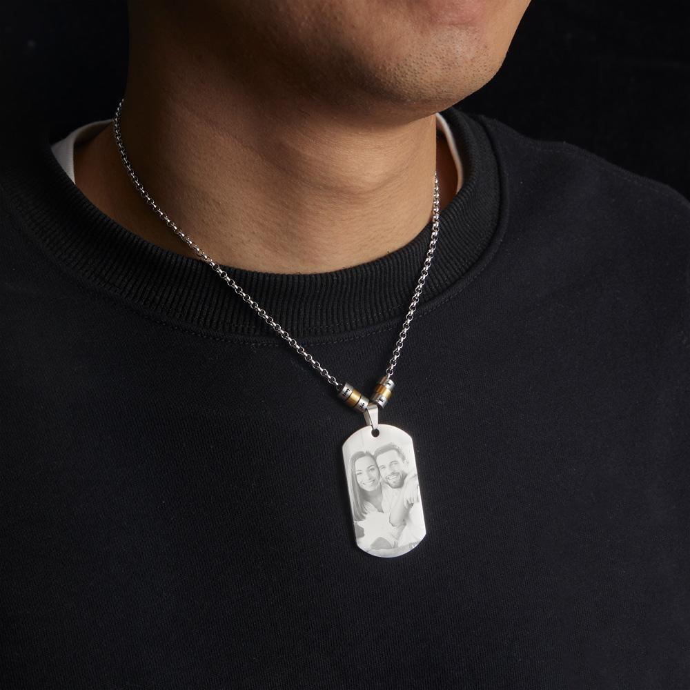 Any Photo - Personalized Engraved Beads Pendant