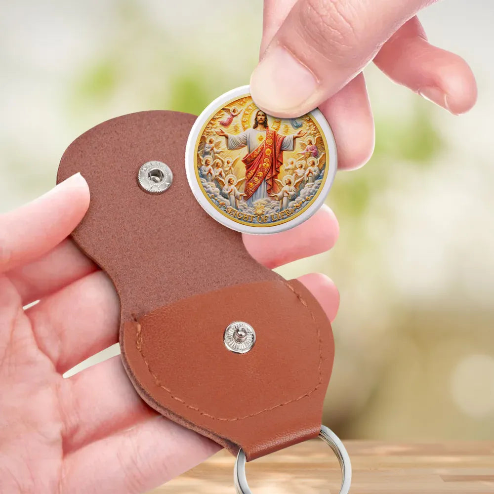 Personalized Pocket Hug Light of Life Keepsake Keychain Style Gift for Him or Her, A Daily Faith Reminder