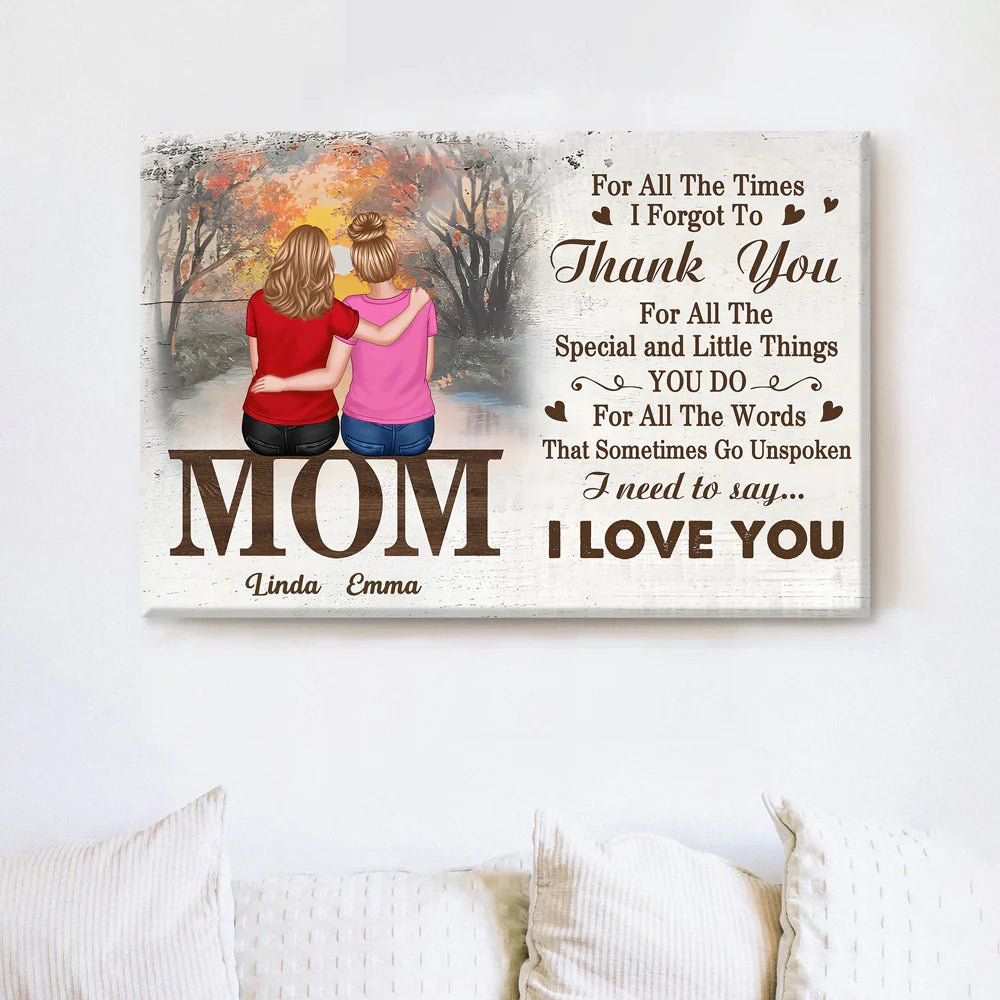 Grateful Love – Custom Poster Featuring a Heartwarming Moment with Mother and Daughter – Ideal Gift for Mother’s Day or Family Celebrations