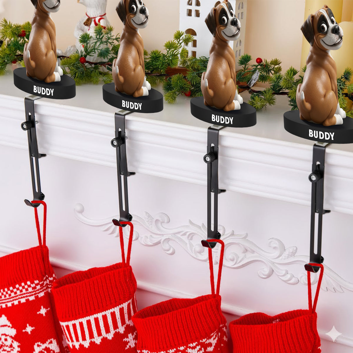 Funny Dogs - Personalized French Bulldog Dog Shaped Stocking Hanger