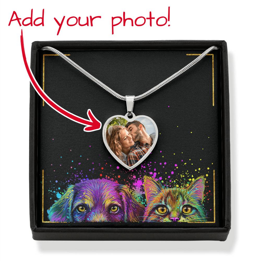 I Will Send Them Without Wings - Personalized Cat Heart Pendant Necklace cat6401