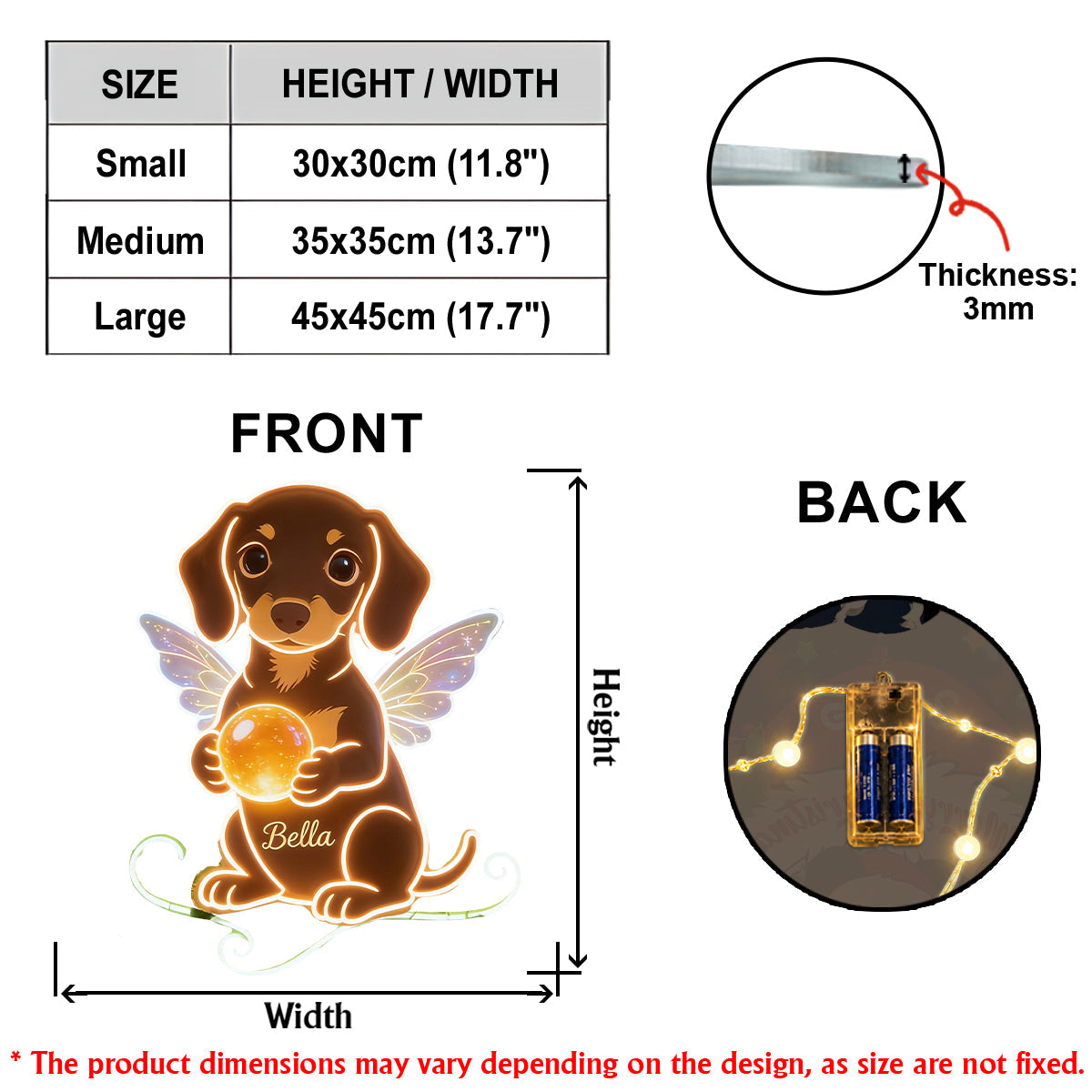 Custom Any Pet Photo - Personalized Pet LED Light Acrylic Sign