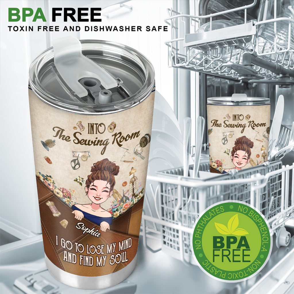 And Into The Sewing Room I Go - Personalized Sewing Tumbler