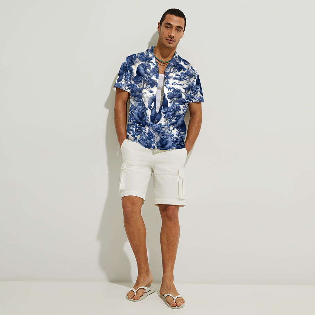 Bigfoot Summer Vibes - Personalized Hiking Hawaiian Shirt