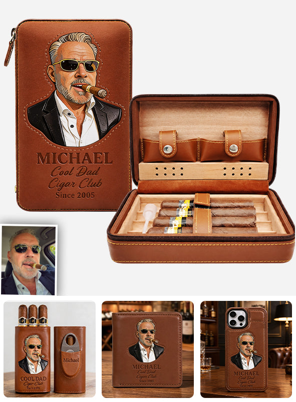 Dad Loves Cigars - Personalized Father Travel Cigar Humidor Case