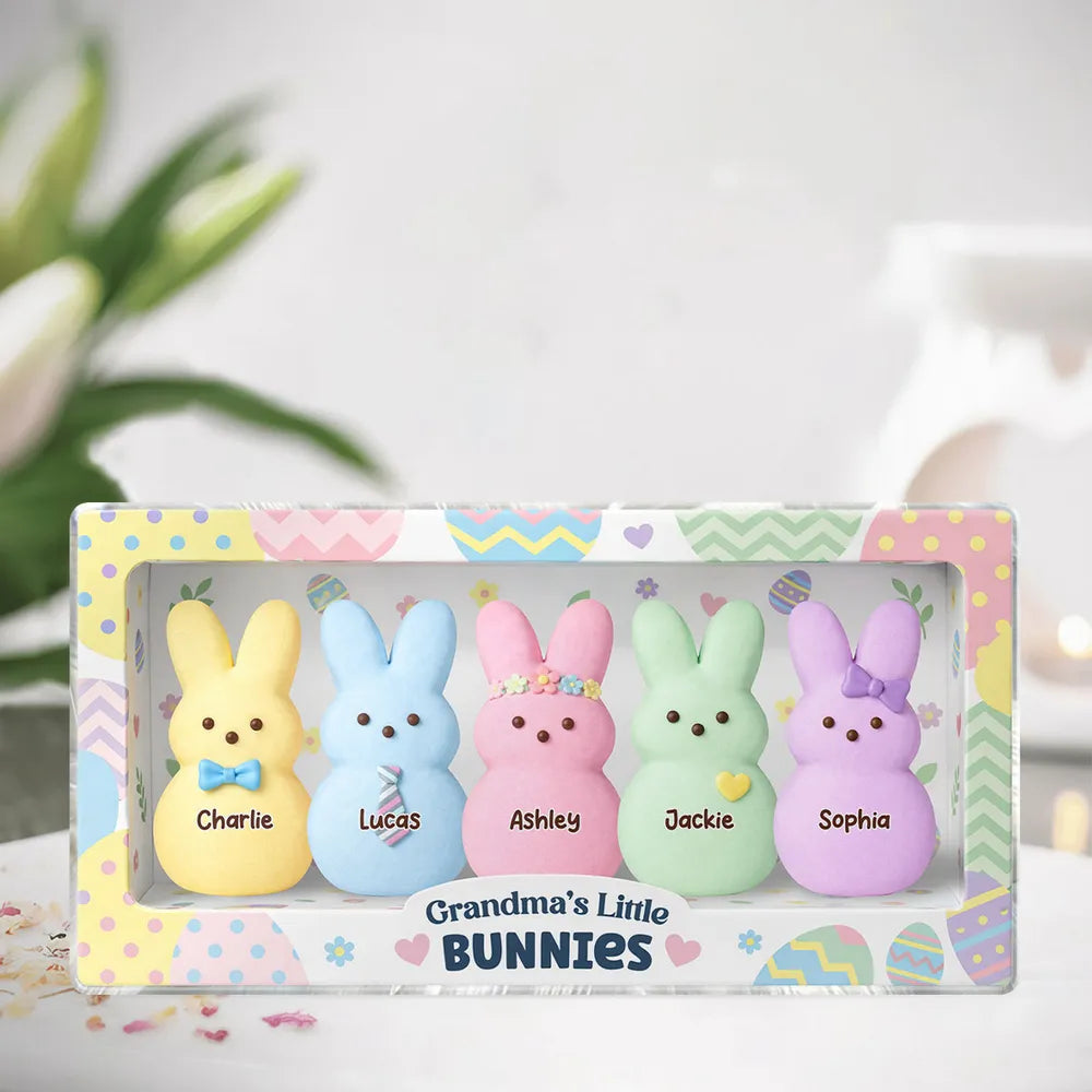 Personalized Shaped Acrylic Block Plaque Grandma's Little Bunnies Easter Shelf Decor, Unique Gift for Grandma