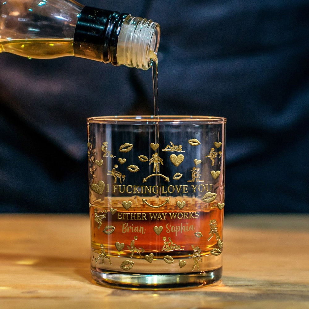 I Love You - Personalized Couple Whiskey Glass