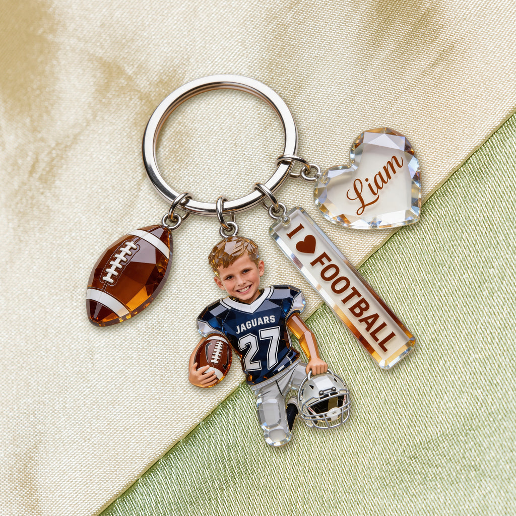 Kids Sports - Personalized Kid Premium Keychain With Charms