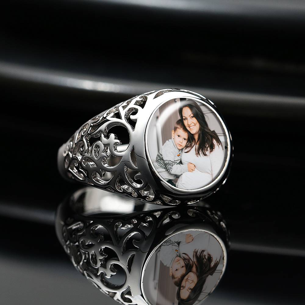 Any Photo - Personalized Round Woman Photo Ring
