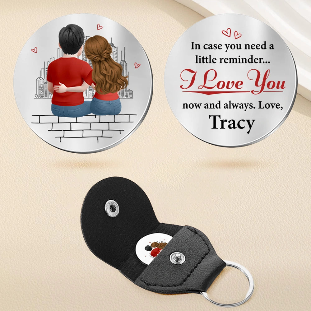 Personalized Pocket Hug Token with Couple Hugging Illustration, Unique Romantic Gift for Him or Her, A Little Reminder to Carry