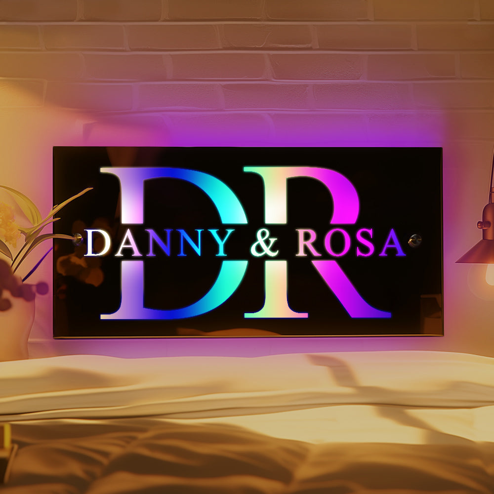 Any Name - Personalized Couple Any Names Neon Mirror Light