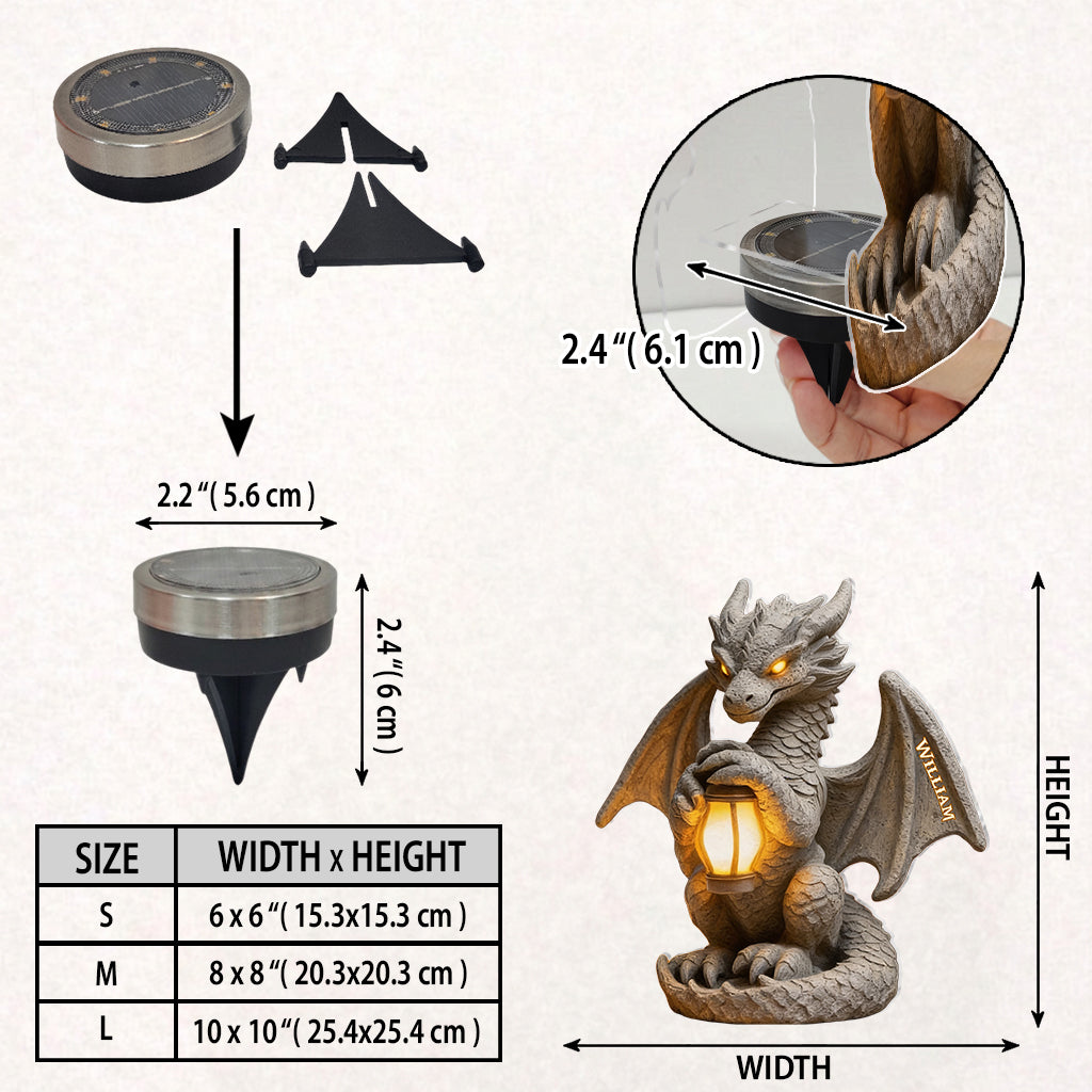 Guardian Dragon - Personalized Dragon Solar Acrylic Light