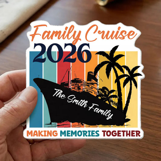 Making Memories Together Cruise Acrylic Magnet, Personalized Family Name Retro Ship Door Decor, Creative Gift for Travelers
