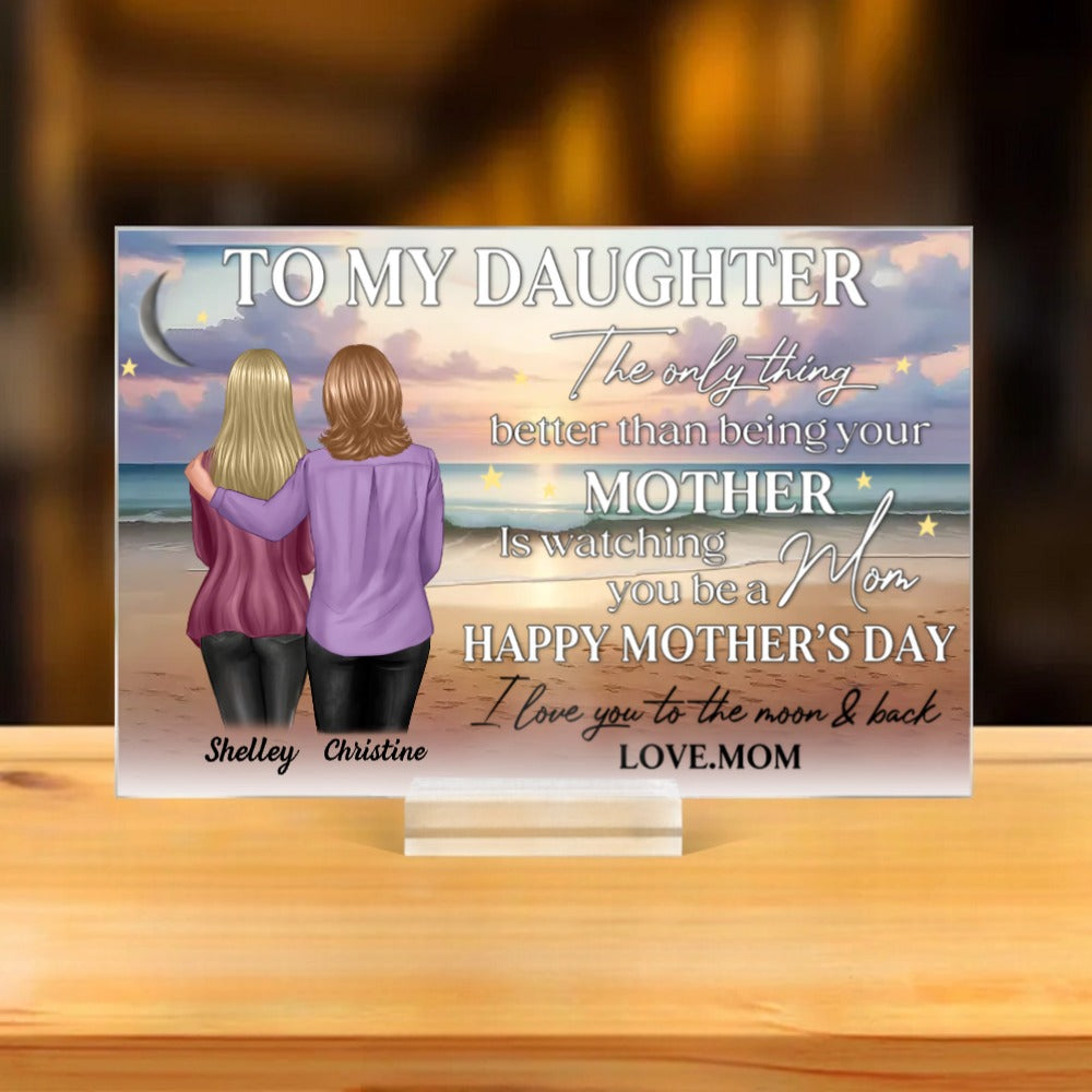 Starry Night To My Daughter – Personalized Plaque, Poster, Keychain, Pillow, Mug & More, Happy Mother’s Day Gift from Mom