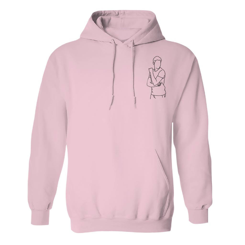 Custom Line Art - Personalized grandson Embroidered Hoodie