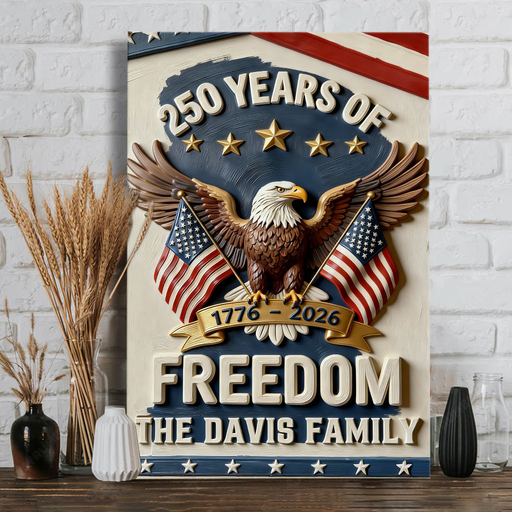 America 250th Anniversary Gifts - Personalized Independence Day/ 4th of July Canvas And Poster