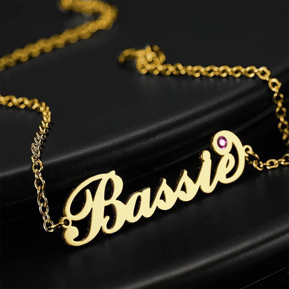 Any Name - Personalized Name Bracelet with Custom Birthstone