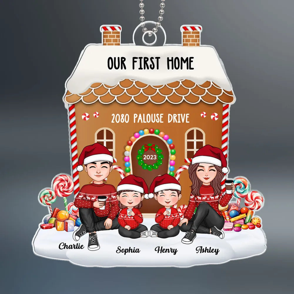 Our First Home Gingerbread Acrylic Ornament — Family Keepsake, Heartwarming Christmas Gift