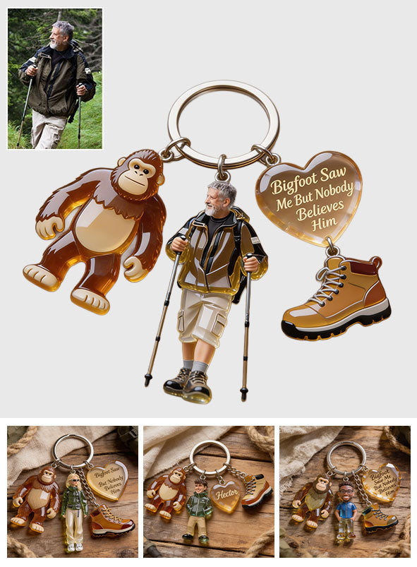 Custom Any Photo - Personalized Hiking Premium Keychain With Charms