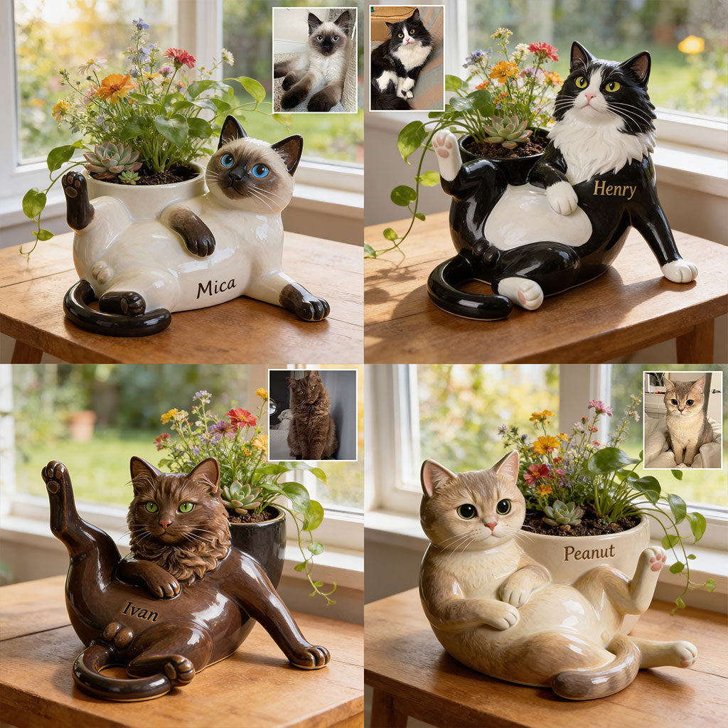 Custom Any Photo - Personalized Cat Acrylic Pot