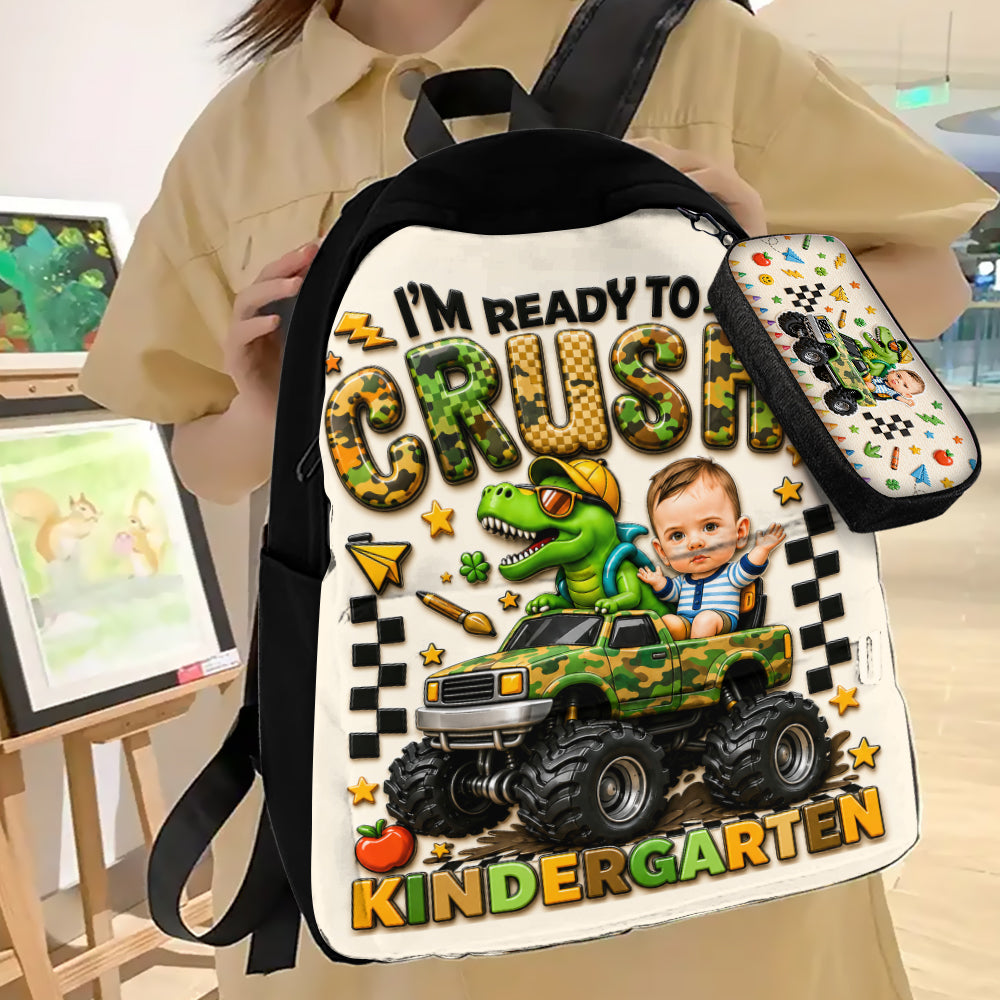 Back To School, Dinosaur Lover - Personalized Kid Backpack & Pencil Case
