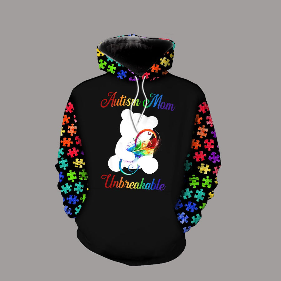 Gift For Mom Autism Mom Unbreakable - Autism Awareness All Over T-shirt and Hoodie 0921