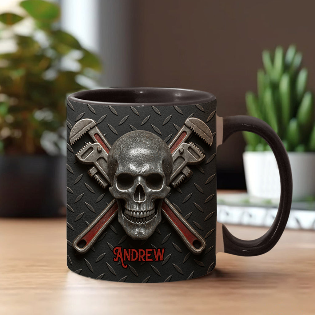 Cool Skeleton Plumber Gift - Personalized Plumber Accent Mug