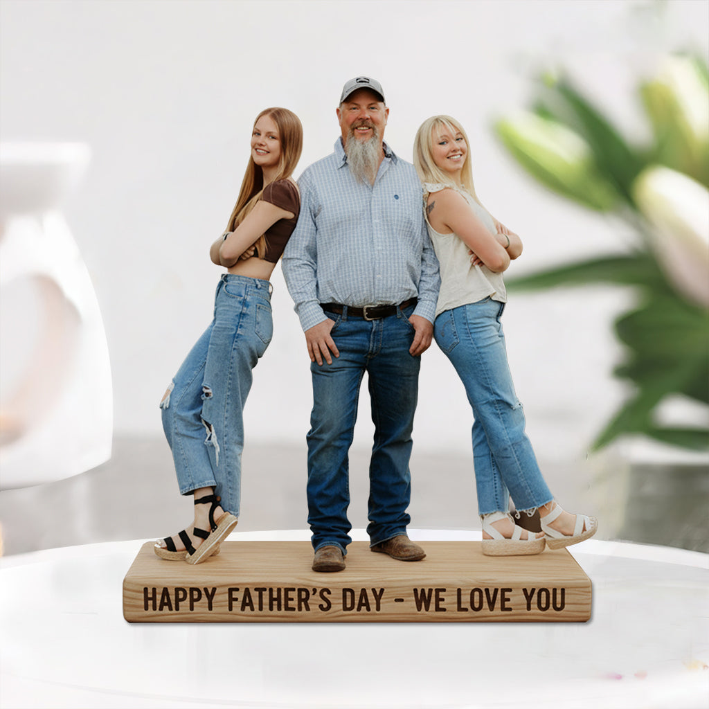Custom Father and Son Personalized Figurine Statue - Best Dad Ever Nameplate Keepsake - Unique Father's Day Desk Ornament Gift