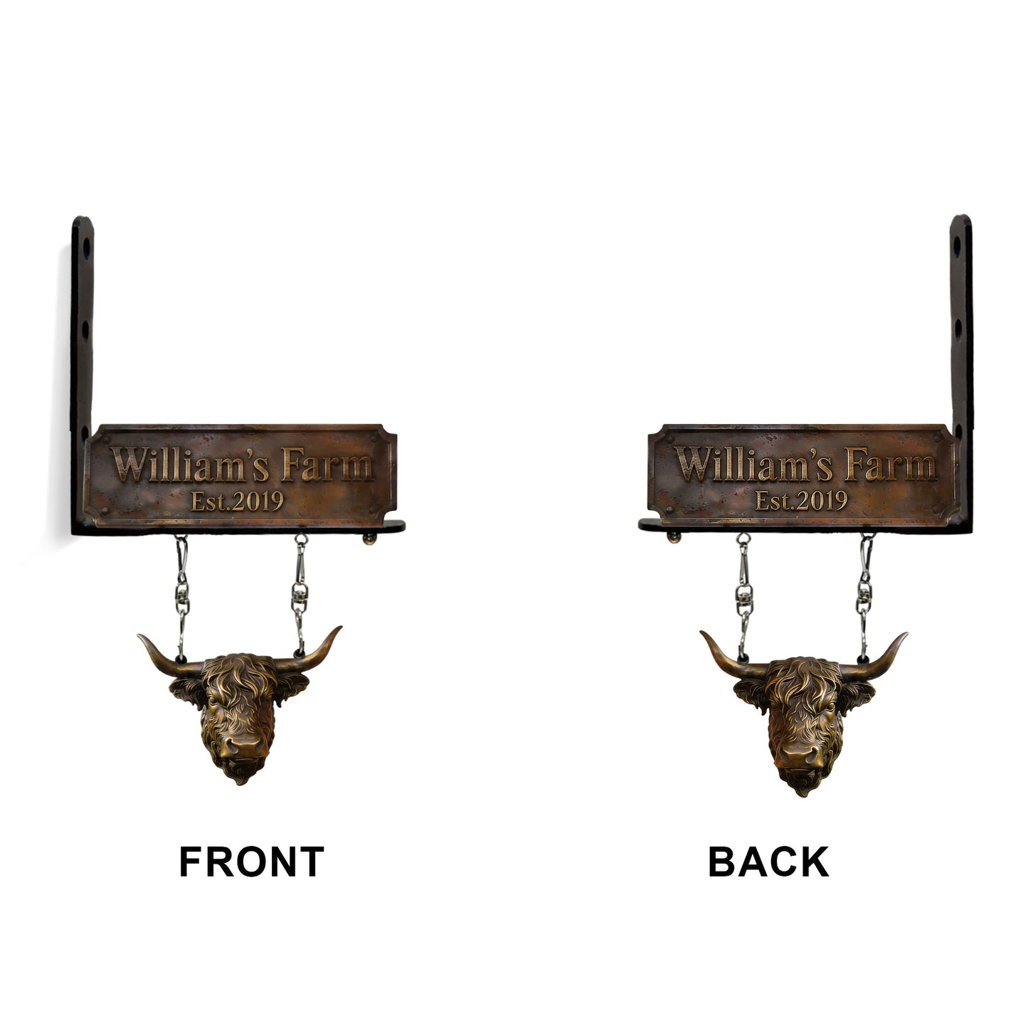 Highland Heritage Sign - Personalized Highland Cow Wooden Wall Mount Sign