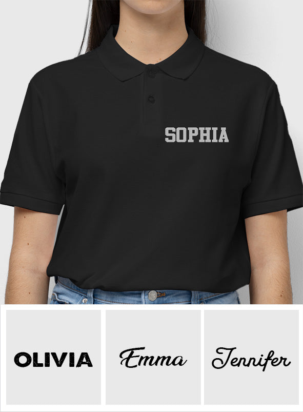 Custom Name - Personalized Aunt Embroidered Polo Shirt