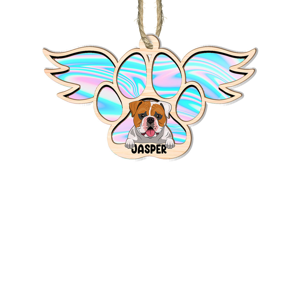 Hologram Angel - Personalized Dog Suncatcher