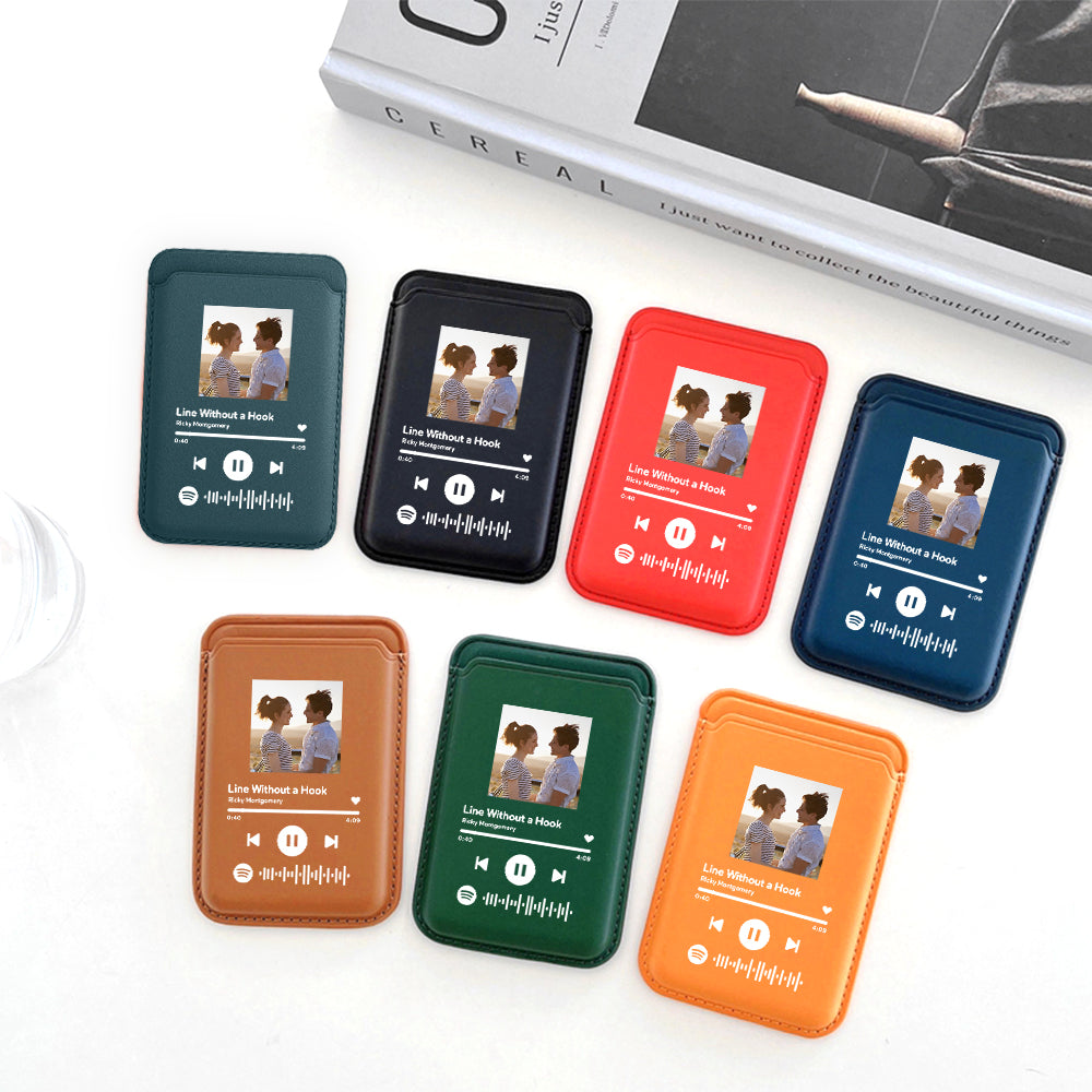 Custom Music Code And Photo - Personalized Spotify Code MagSafe Wallet Card Holder