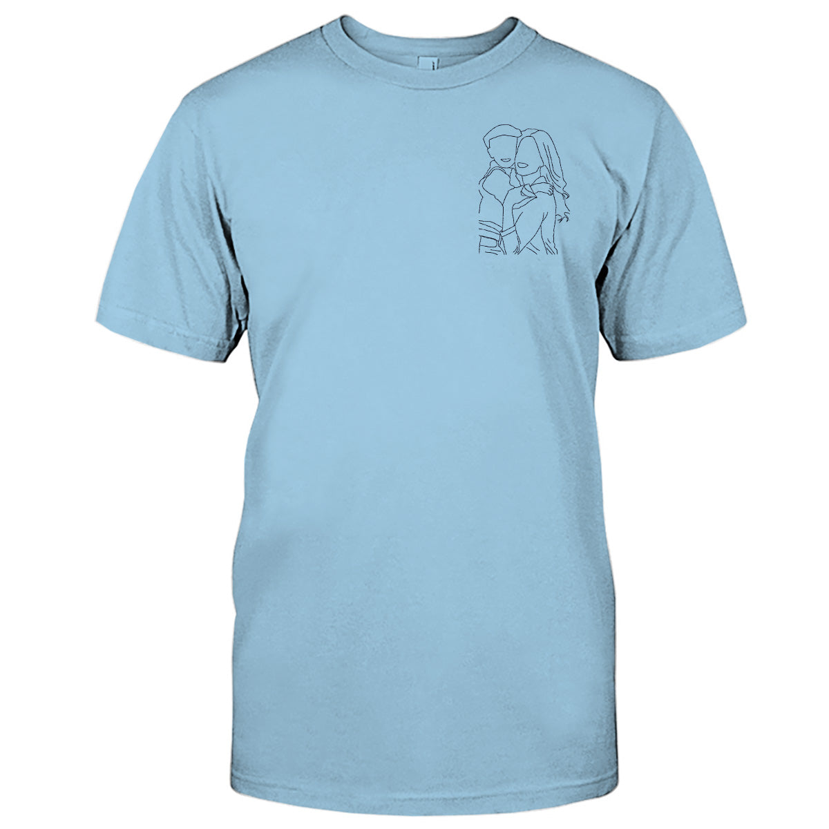 Custom Line Art - Personalized Step Mom Embroidered T-shirt