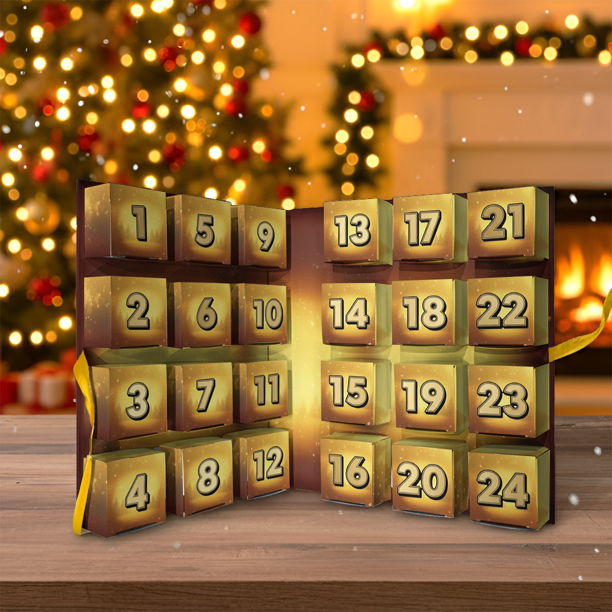 Highland Cow Advent Calendar 2025 - Highland Cow Folded Advent Calendar With Ornaments