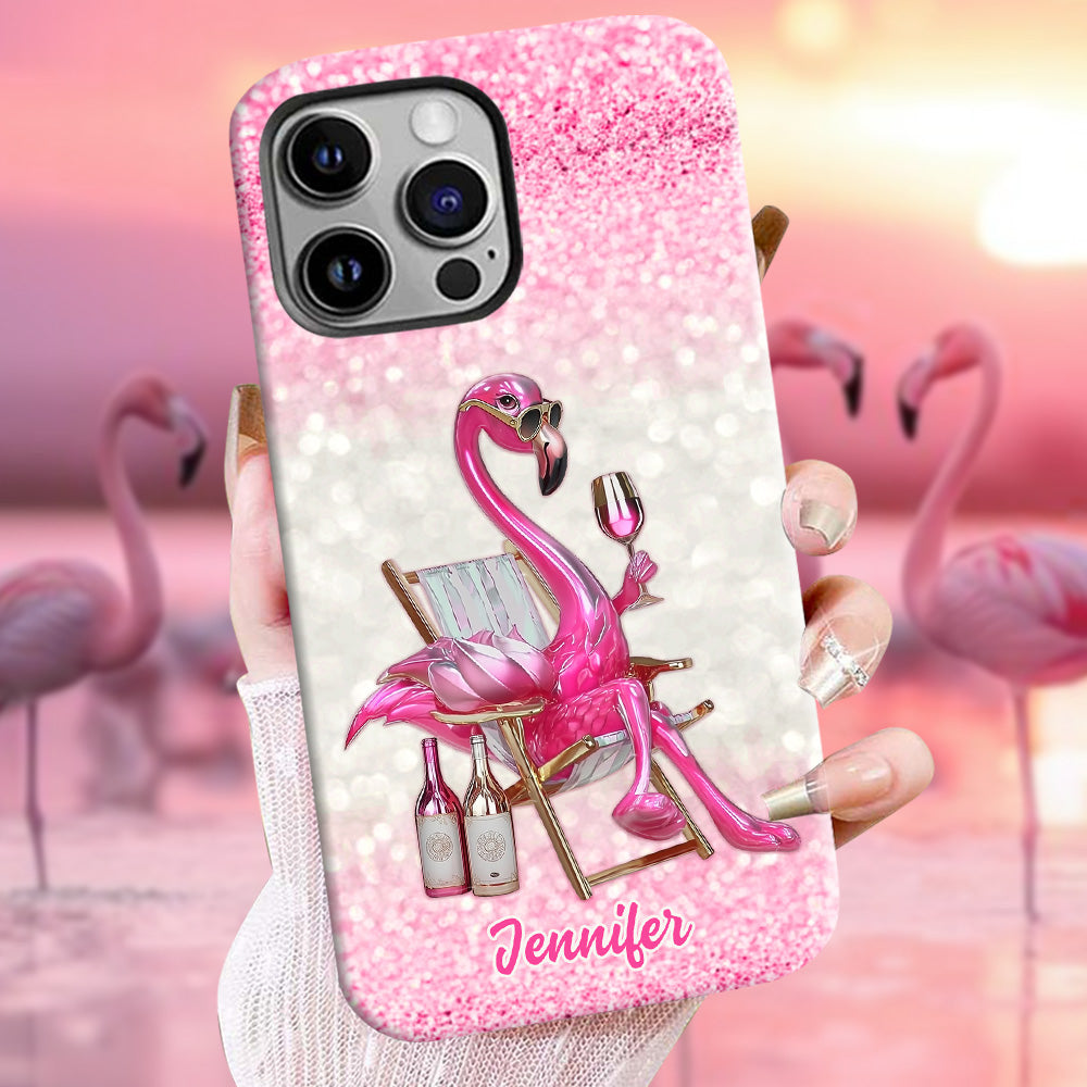 Be a Flamingo In a Flock of Pigeons - Personalized Flamingo Full Print Phone Case