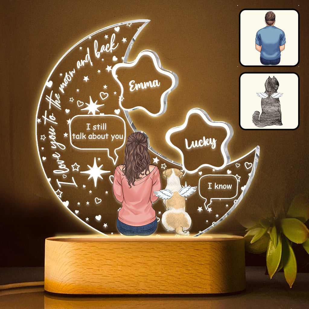 I Miss You - Personalized Dog Shaped Plaque Light Base