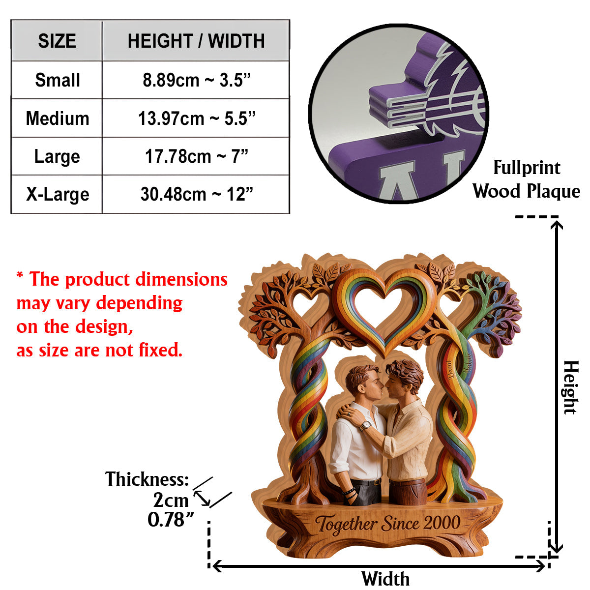 Custom Any Photo, Love Is Love - Personalized LGBT Support Custom Shaped Wood Plaque