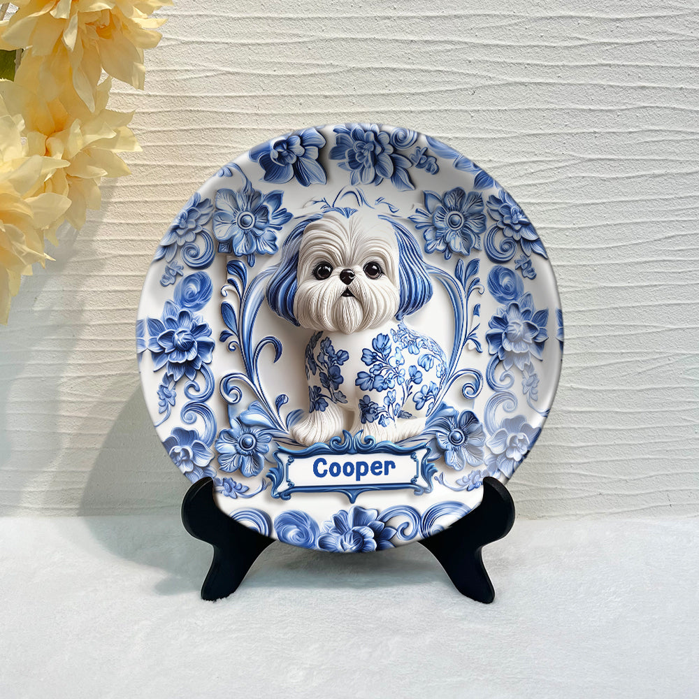 Cute Dog - Personalized Dog Ceramic Round Plate