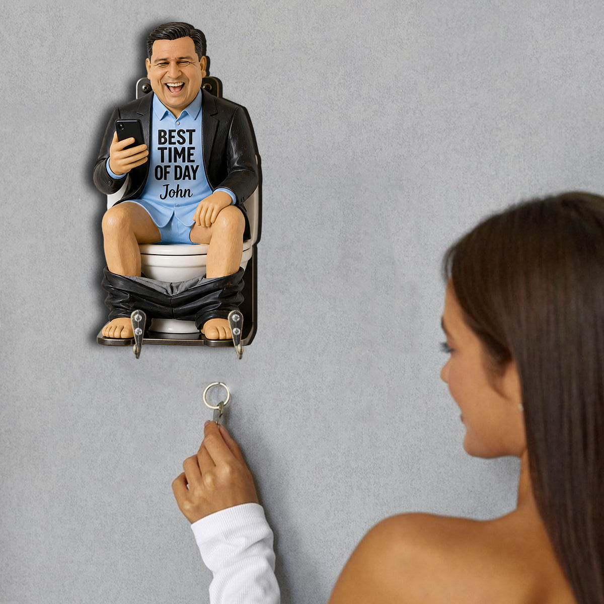 Funny Gift For Him - Personalized Father Custom Shaped Hanging Rack
