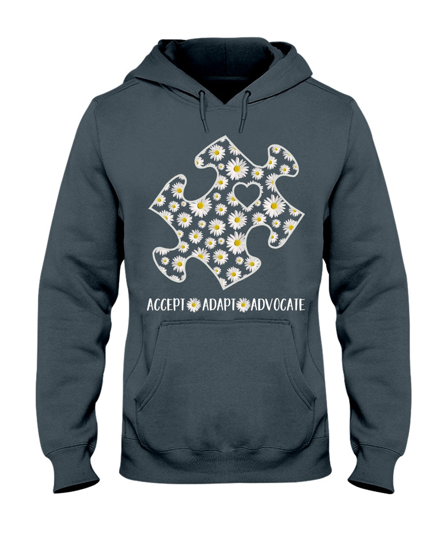 Accept Adapt Advocate - Autism Awareness T-shirt and Hoodie 0520