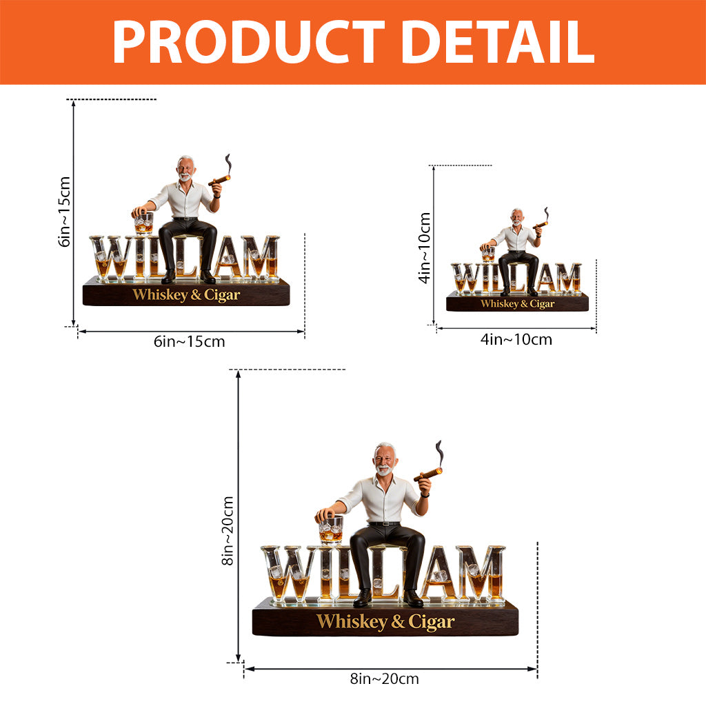 Custom Any Photo Whiskey & Cigar - Personalized Whisky Custom Shaped Acrylic Plaque