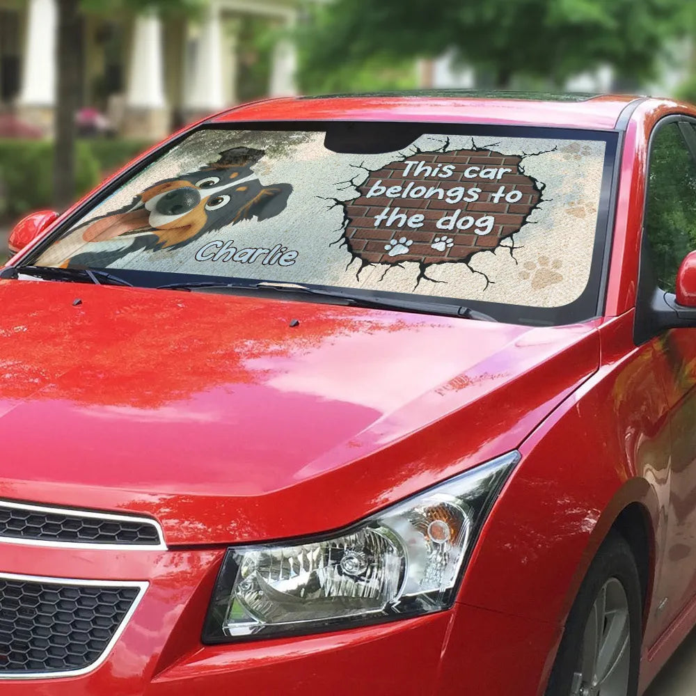 This Car Belongs to the Dogs Car Windshield Sunshade – Funny Personalized Pet Gift for Dog Lovers