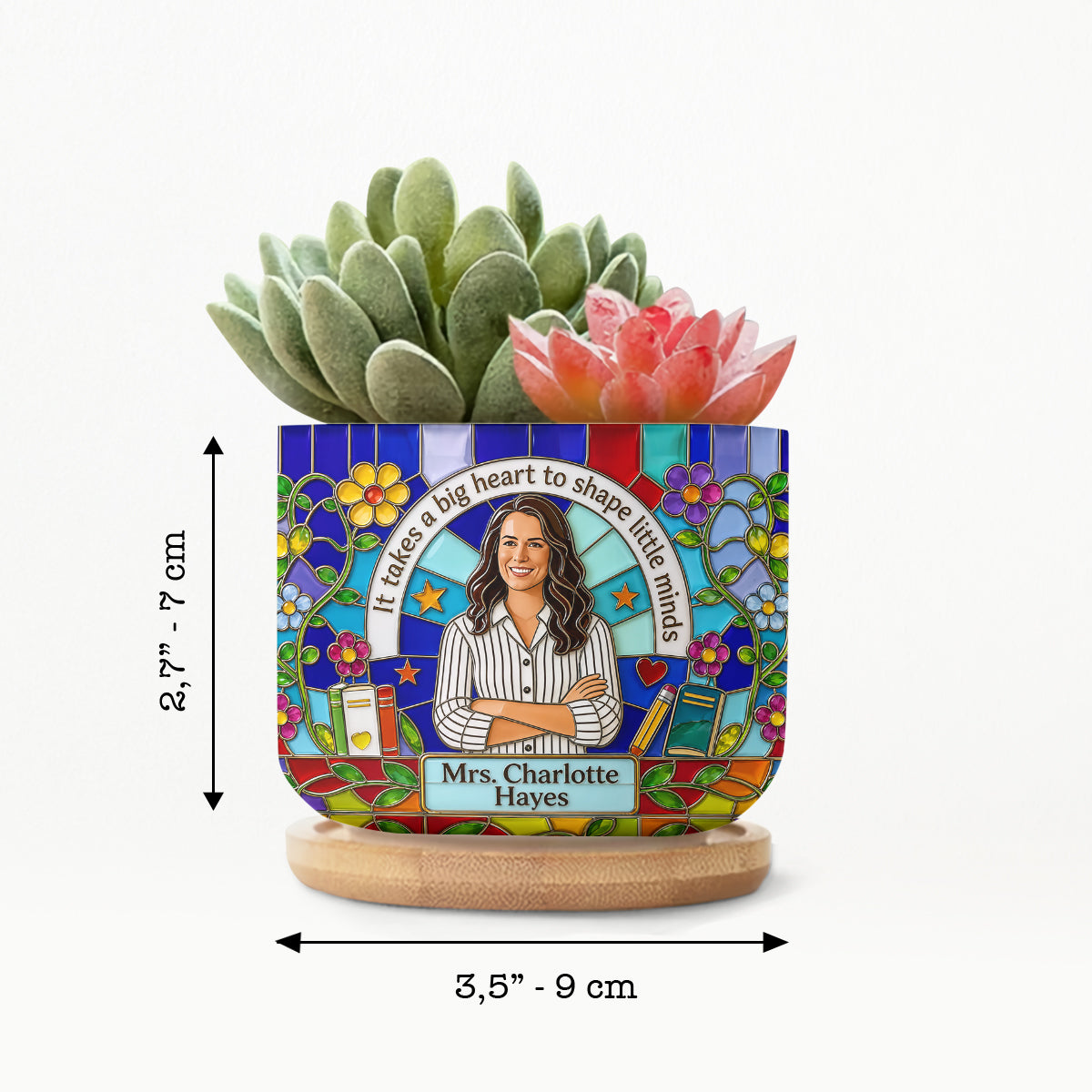 Custom Any Photo - Personalized Teacher Ceramic Plant Pot